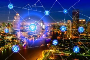 Technology Connected Across Cityscape